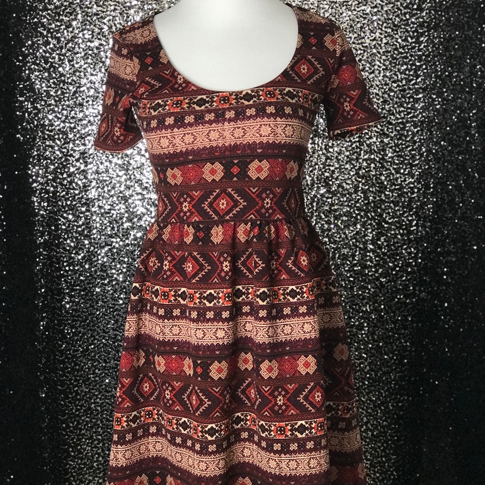 Forever 21 Textured Aztec Print A-line Dress